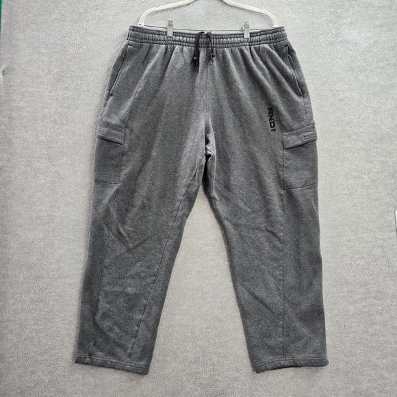 AND1 Men Activewear Pants 2XL Gray Cargo Logo Sweatpants Outdoor - Picture 1 of 13